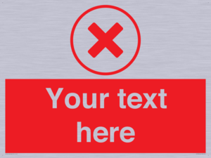 Custom red background, red cross in circle sign